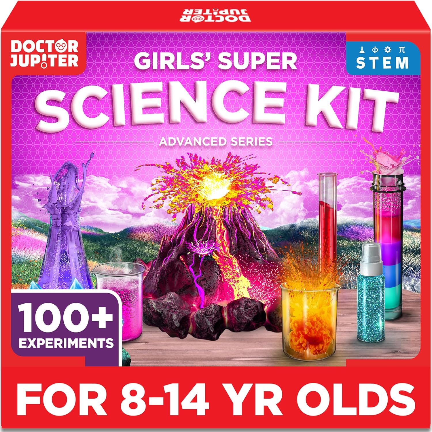 Doctor Jupiter Girls' Super Science Kit for Ages 8-12 Ideas for Girls 8,9,10+ Years Old | Chemistry Set, STEM Toy Kit with 100+ Experiments | Learning & Educational Projects