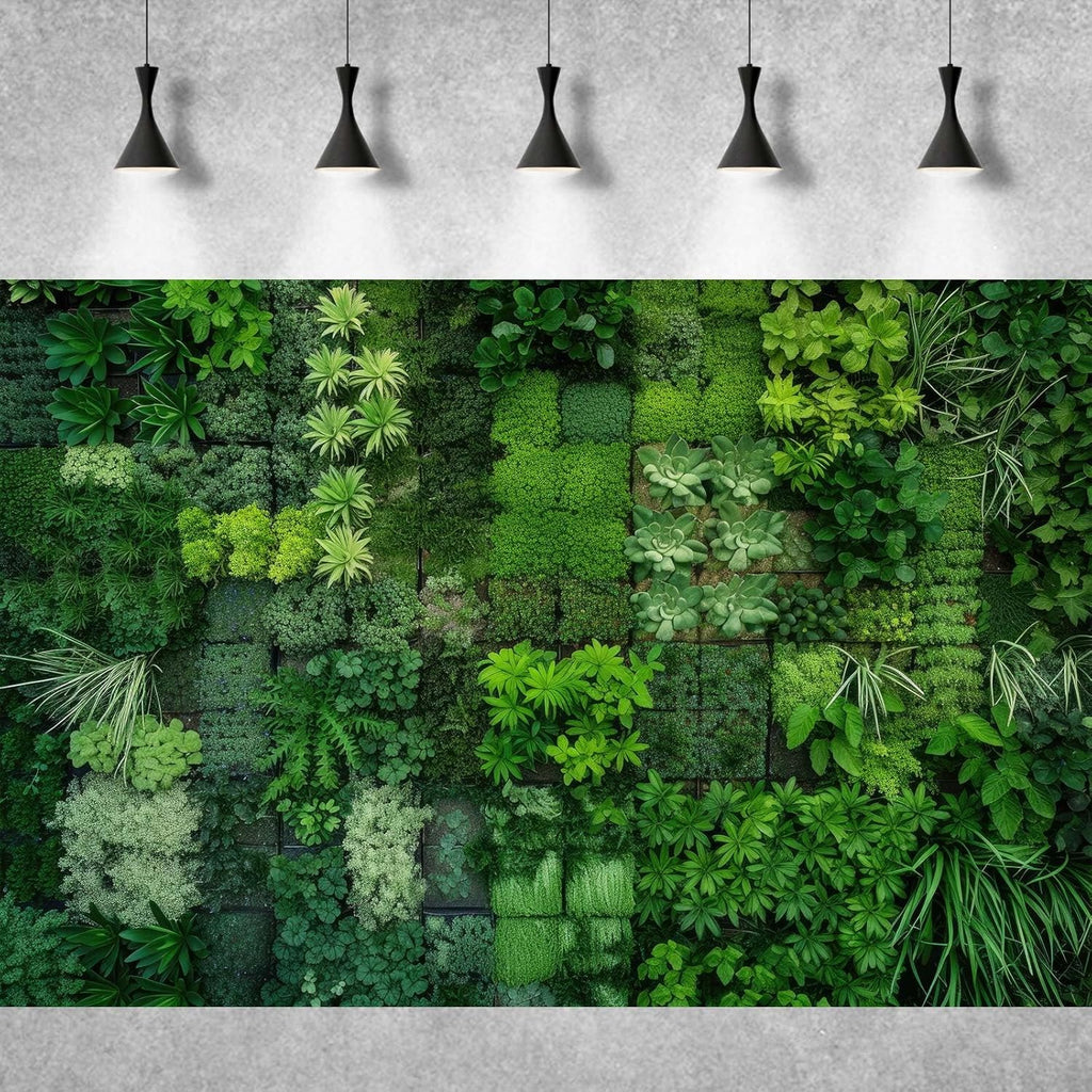 Succulent Plants Aquarium Background Thriving Tropical Green Plants Terrarium Background Sustainable Greenscape Theme Fish Tank Background Natural Green Plants Landscapes Reptile Background 36x18in