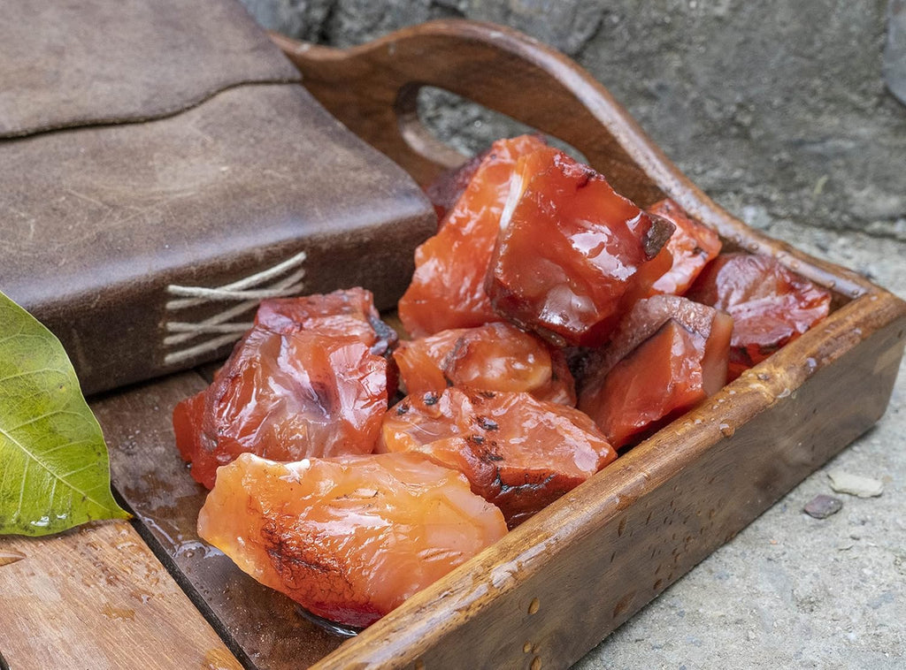 Crocon 2LB Carnelian Rough Bulk Natural Stone Raw Gemstone Tumbling Cabbing Polishing Gem Mining Chakra Balancing Reiki Healing Good Luck Home Office Decor