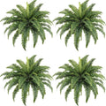 Fake Ferns, 35IN Realistic Fake Bush Plants, 4 Faux Ferns with 39 Fronds for Outdoors Garden Planter Porch Entrance Home Decor