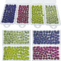 Woohome 4 Pack Miniature Colorful Flower Cluster Self Adhesive Flower Vegetation Groups Static Grass Tufts for Train Landscape Railroad Scenery Sand Military Layout Model