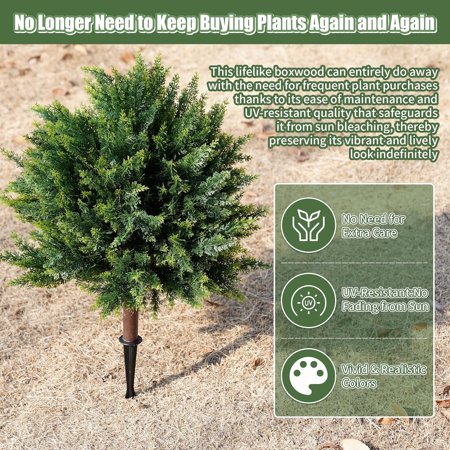 24inch Artificial Cedar Christmas Tree, Norfolk Pine Tree. 4 Sets Faux Cypress Topiary with Spikes Outdoor Christmas Tree Front Porch Decor, Fake Shrubs Planters, Christmas Pot Fillers Urn Filler