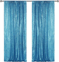 Sugargirl Turquoise Sequin Backdrop Curtain 2 Panels 2FTx8FT Glitter Turquoise Background Drapes Sparkle Photography Backdrop for Party Wedding Birthday Wall Decoration