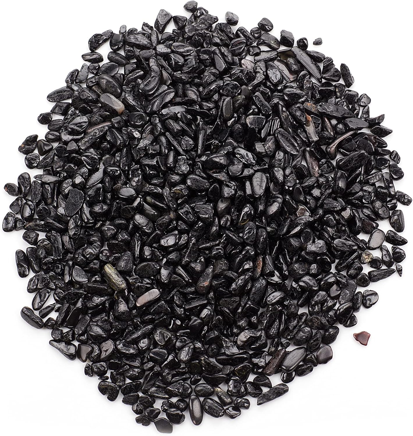 Cherry Tree Collection 1/2 Pound Polished Tumbled Gemstone Chips, Pebbles, Crystal Chips Bulk for Jewelry Making, Healing, Plants, Succulents, Aquariums, Decoration, Chakra (Black Tourmaline)