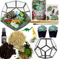 Cute Farms Glass Terrarium Kit | Just Add Your Own Plants (Geometric Glass + Live Plants)