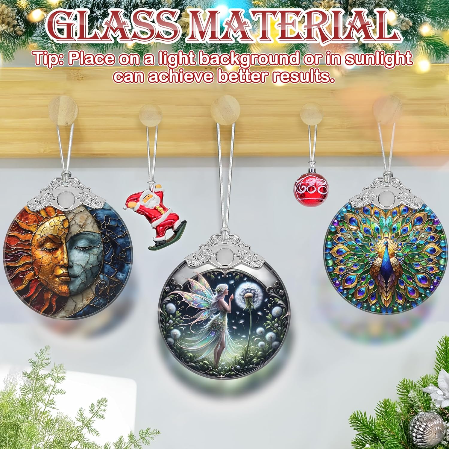 Christmas Ornament, 2025 Ornaments for Christmas Tree, Stained Glass Hanging Ornament, Holiday Ornaments, Unique Gift Idea - Fairy