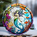 Touber Christmas Ornament, Christmas Decoration, Holiday Present Idea, Heirloom Keepsake, Round Ceramic, Gift Exchange, Gift Idea, Mermaid