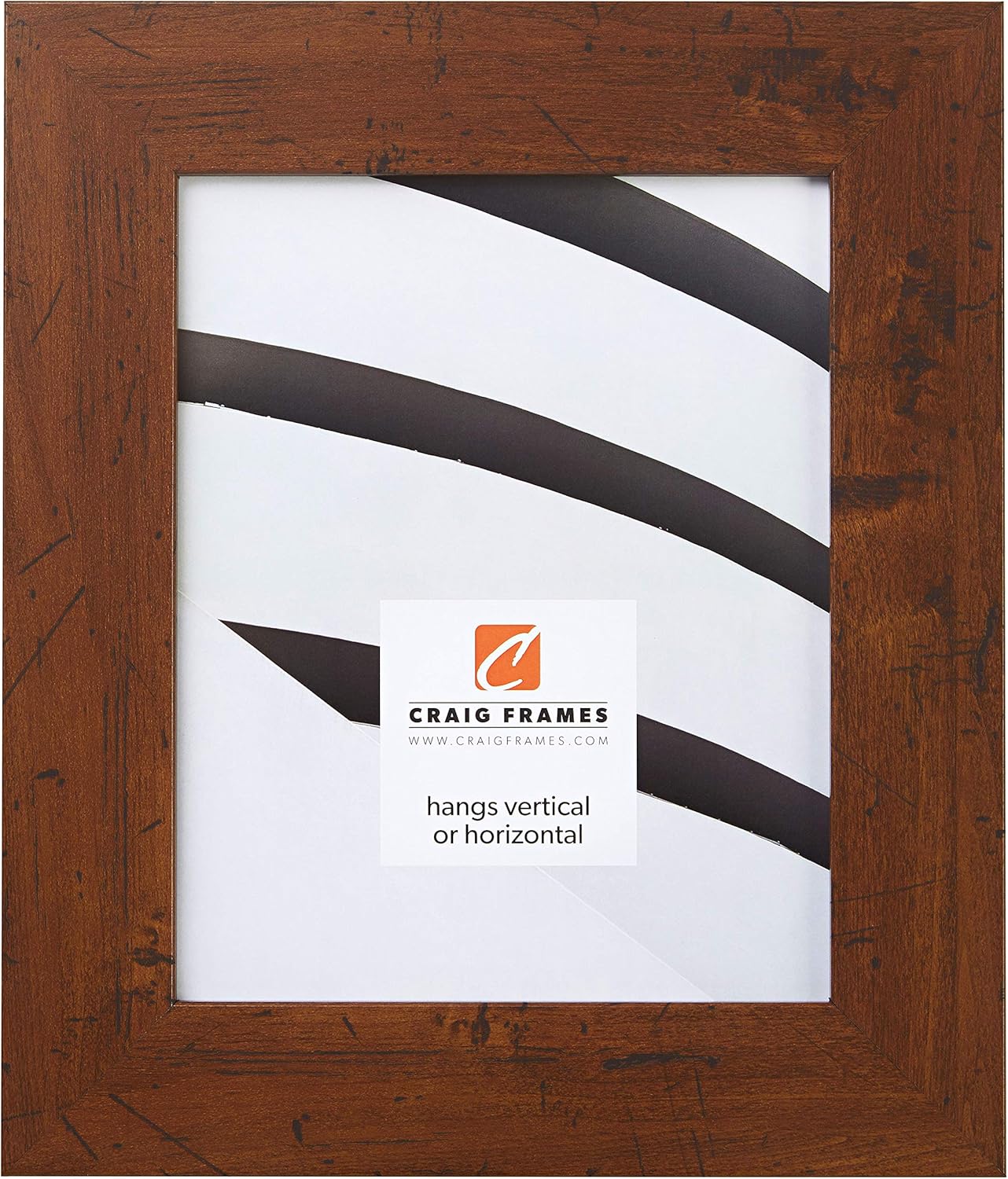 Craig Frames 74004 11 by 17-Inch Picture Frame, Smooth Wrap Finish, 2-Inch Wide, Dark Brown Rustic Pine