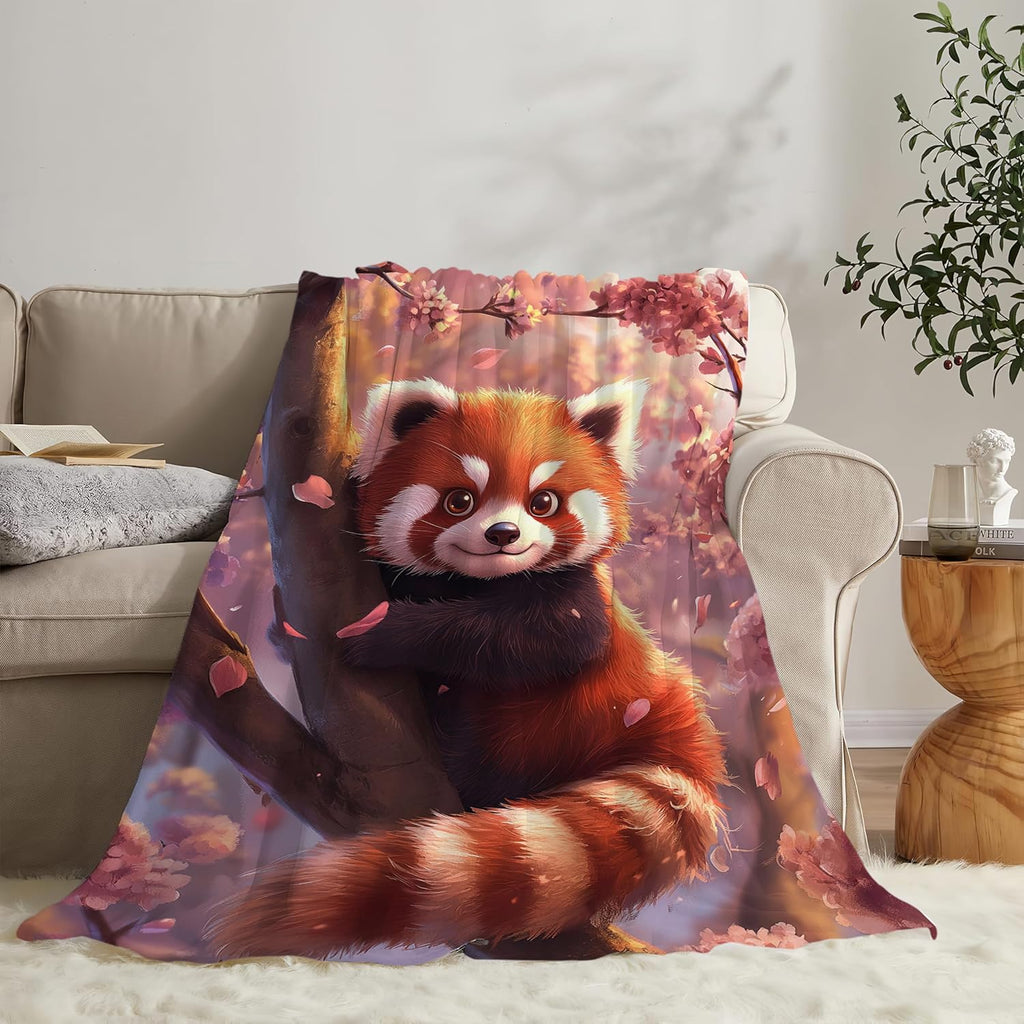 Red Panda Blanket Cute Red Panda Throw Blanket Gifts for Girls Boys Kids Women Men Adults Super Soft Cozy Plush Fluffy Fuzzy Fleece Blanket Home Decor 60''X80''