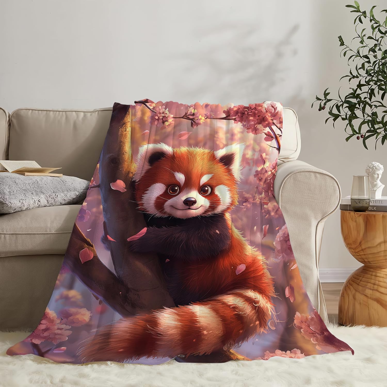 Red Panda Blanket Cute Red Panda Throw Blanket Gifts for Girls Boys Kids Women Men Adults Super Soft Cozy Plush Fluffy Fuzzy Fleece Blanket Home Decor 40''X50''