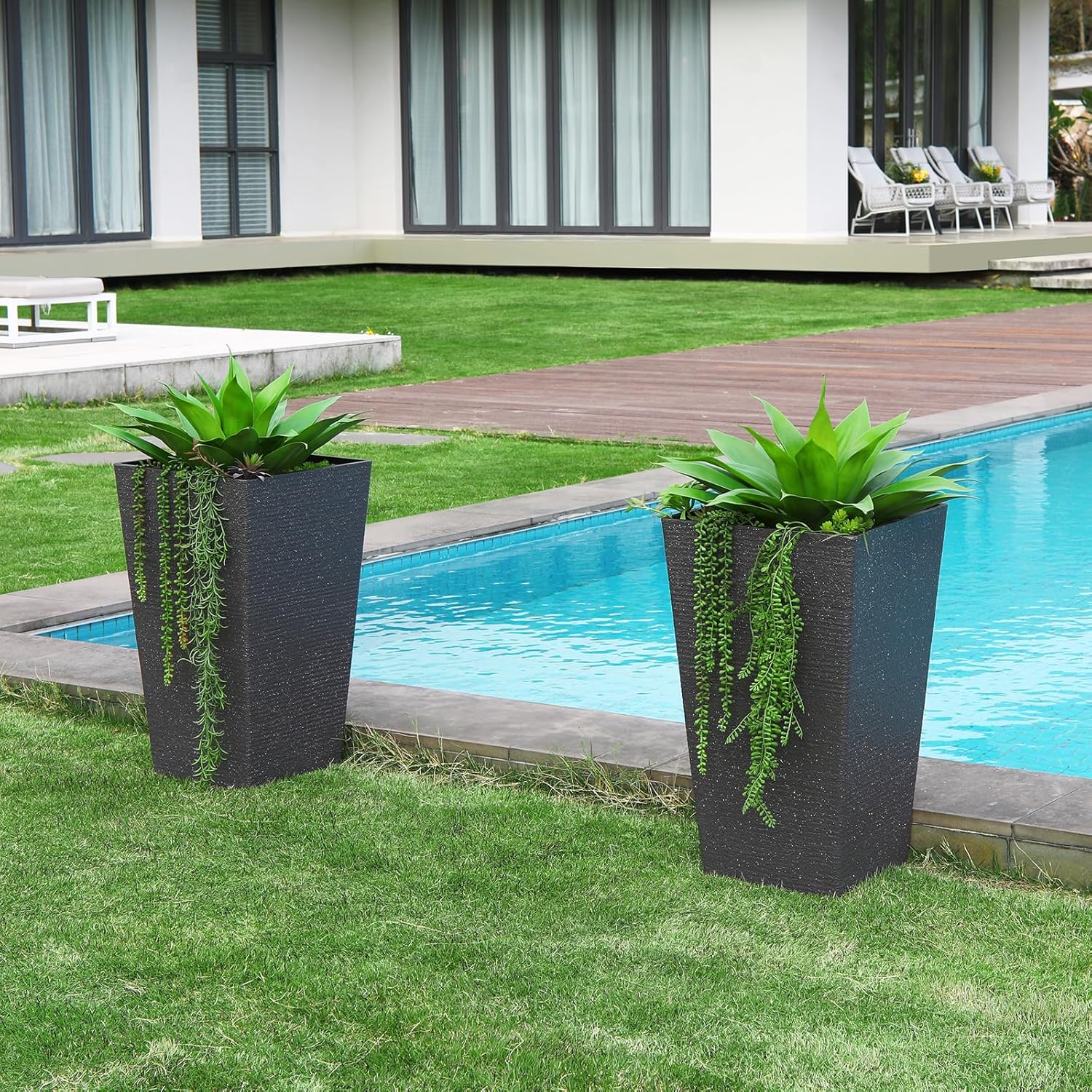 Artificial Plants Fake Agave Succulent Plant 28 Inch Big Size Faux Succulents Stems for Indoor Outdoor Realistic & Natural Home Decor Plants for Office Housewarming