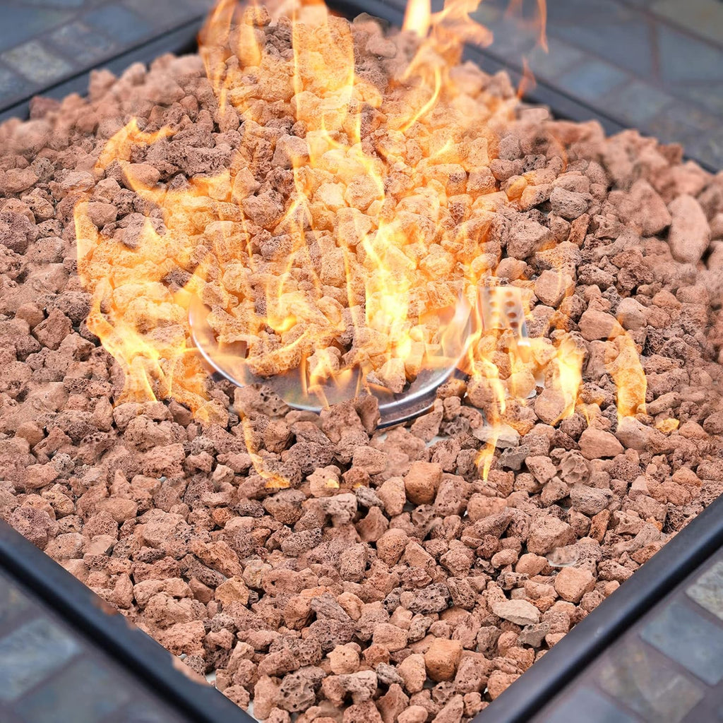 onlyfire Red Lava Rock 10 Pounds Volcanic Lava Stones for Indoor Outdoor Fire Pits Fireplaces Gas Grill and Landscaping, 0.4-0.8 Inch