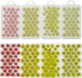 Woohome 128 PCS Miniature Colorful Flower Cluster, 4 Color Miniature Flowers Plants Model Grass Tufts Flower Vegetation Groups Static Grass Tufts for DIY Model Train Landscape Railroad Scenery