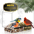 Window Bird Feeder with Strong Suction Cups, Clear Window Feeders for Outside - Transparent Bird House, Balcony Glass Mount, Acrylic Cat, Kids & Elderly Viewing