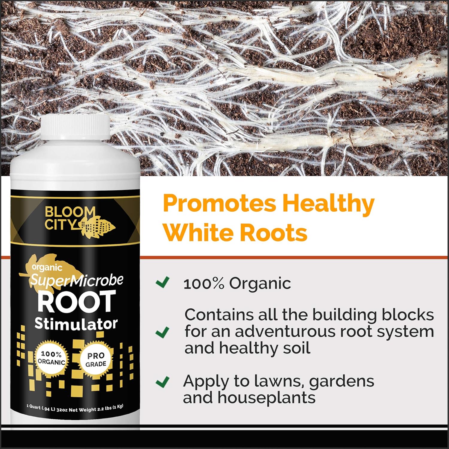Bloom City Organic Root Stimulant, Salmon and Kelp Formula, Rich with Microbes and Mycorrhizae, Gallon (128 oz)