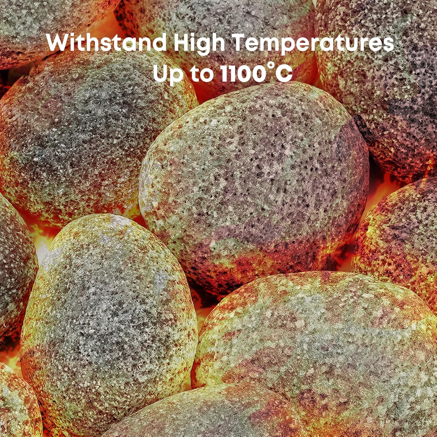 Stanbroil Tumbled Lava Rock Pebbles for Indoor or Outdoor Gas Fire Pits and Fireplaces - 10 pounds (3"-5")