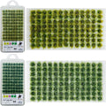 208 PCS Static Grass Tuft Model Grass Tufts Railway Artificial Grass 2 Color Bushy Tuft Flower Cluster Vegetation Groups for DIY Architecture Building Model Train Landscape Railroad Scenery