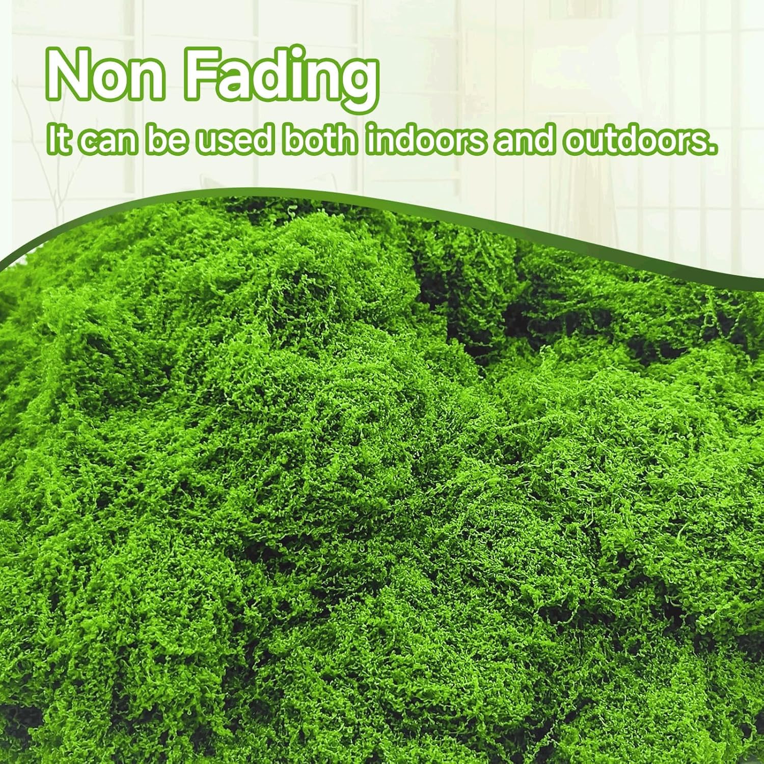 Aspamms Fake Green Moss for Potted Plants Indoor, 3.5oz Artificial Moss for Crafts, Faux Moss Decor for Fairy Garden, DIY Decorative, Model Making, Walls, Glass Containers, Home
