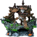M2cbridge Antique Roman Column Ruins European Castle Aquarium Decorations Fish Tank Hideout Rocks (Pirate Shipwreck)