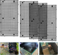 Adjustable Platic Grip Panel Aquarium Fish Tank Divider Filter Bottom DIY Plastic Grid Fish Tank Isolation Board Plastic Egg Crate Tray (Black, 4pcs 11.8X5.9 Inch with 0.15 Inch Hole)