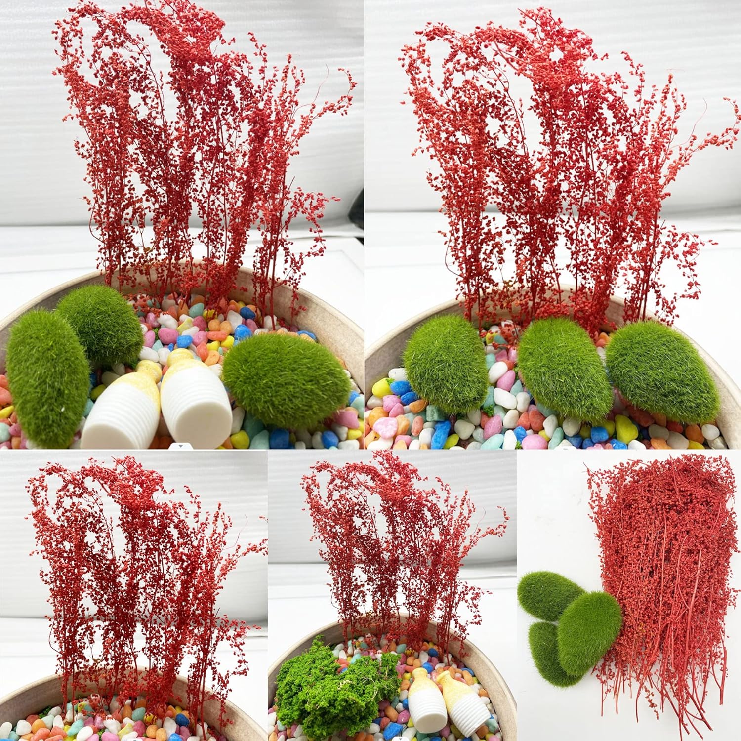 Cayway Static Grass Tuft Model Grass Tufts Railway Artificial Grass Bushy Tuft Flower Cluster Vegetation Groups for Model Train Landscape Railroad Scenery (Styel E)