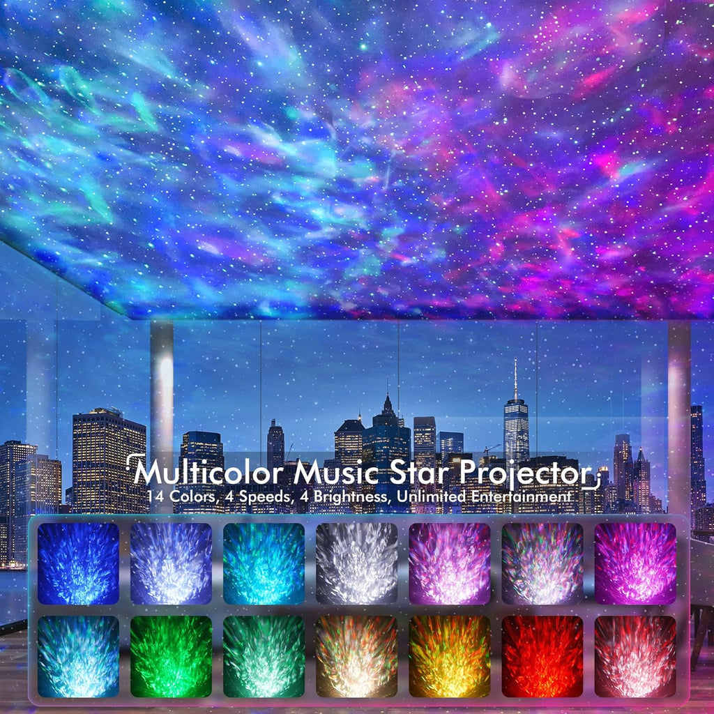 Rossetta Star Projector, Galaxy Projector for Bedroom, LED Night Light Aurora Projector with Bluetooth Speaker, White Noise, Timer and Remote, Room Decor, Gifts for Kids, Adults, Christmas, Birthday