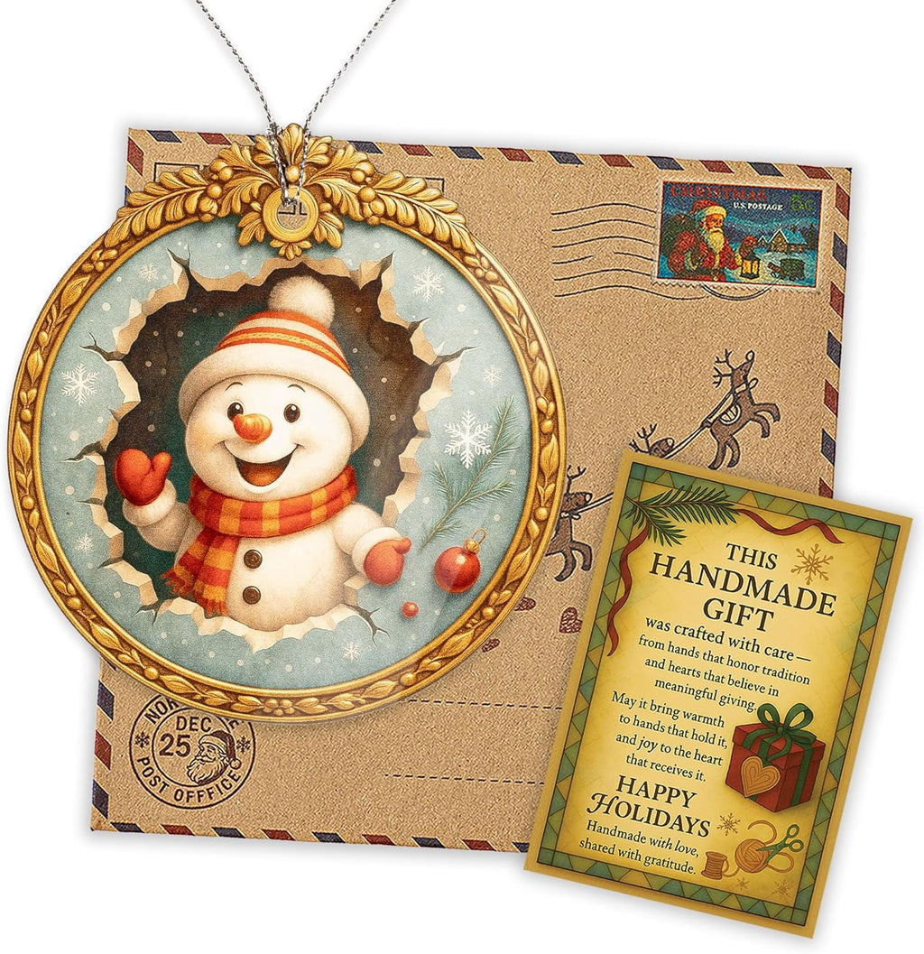Christmas Ornament 2025 - Snowman Ornament - Snowman Ornaments for Christmas Tree - Acrylic Christmas Ornaments - Christmas Ornament 2025 - White Elephant Gifts - Xmas Tree Funny Decoration