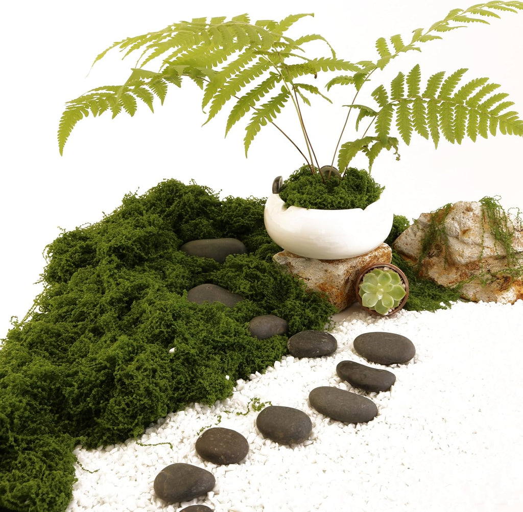 Dark Green Simulated Moss, Artificial bryophytes, Suitable for Moss Decoration, Green Craft, DIY Gardening Art, Garden Christmas and Easter Decoration(2.1OZ)