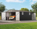 Jocisland 13.2x20.7x8.4 FT Heavy Duty Metal Carport, Car Canopy with 2 Lockable Doors & 4 Windows, All-Weather Car Shelter for Boat, Truck, Tractor, Equipment Storage, Dark Gray