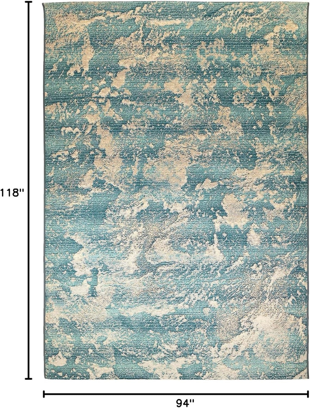 Liora Manne Marina Indoor/Outdoor Power Loomed Synthetic Blend Low Profile Area Rug - Contemporary Graphic Casual Colorful (Stormy Sea) (7'10" x 9'10")