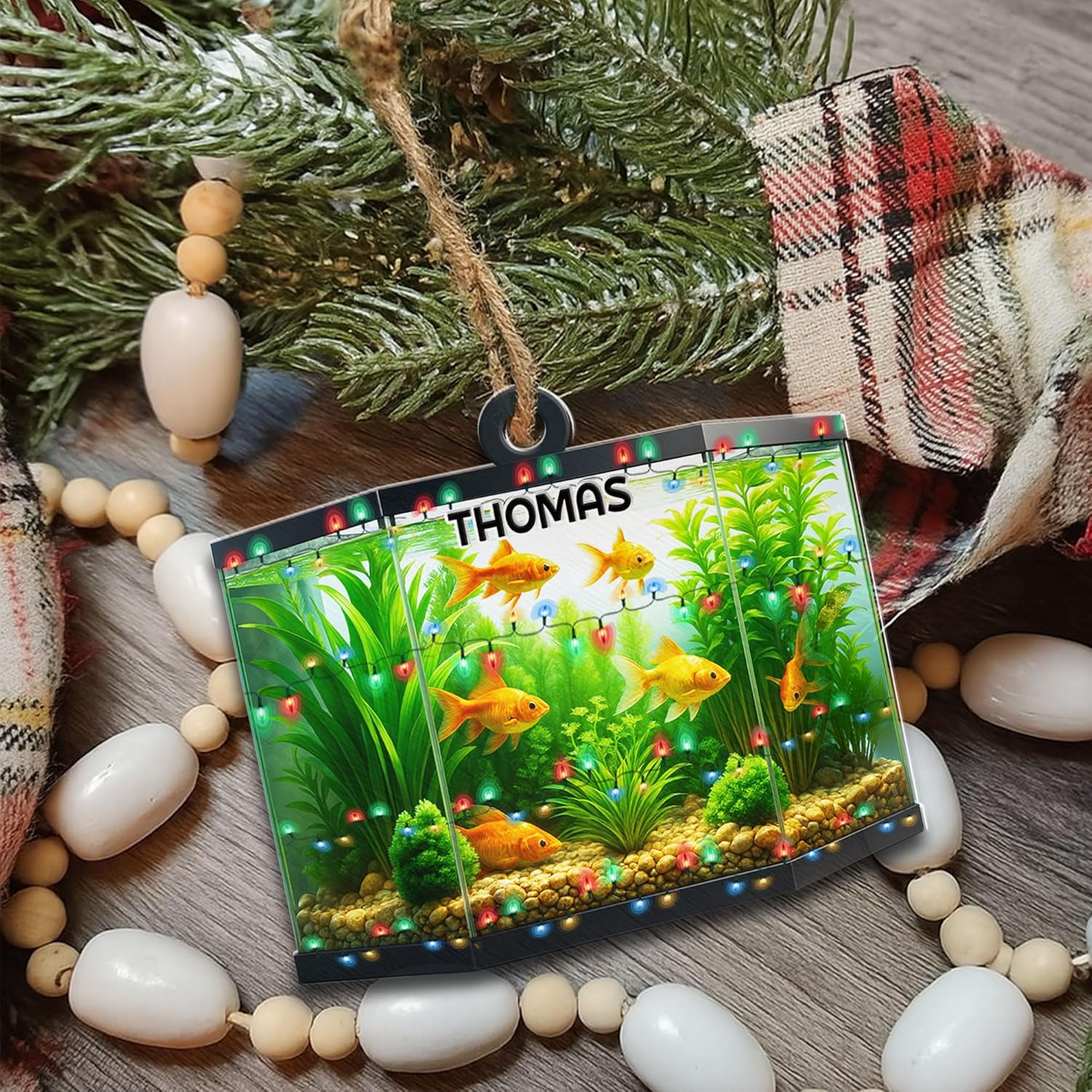 Personalized Aquarium Fish Tank Ornament, Fishes Christmas Ornament, Underwater Aquarium Ornament, Aquarium Decorations for Fish Tank, Gift for Ocean Lovers, Scuba Divers (FT9)