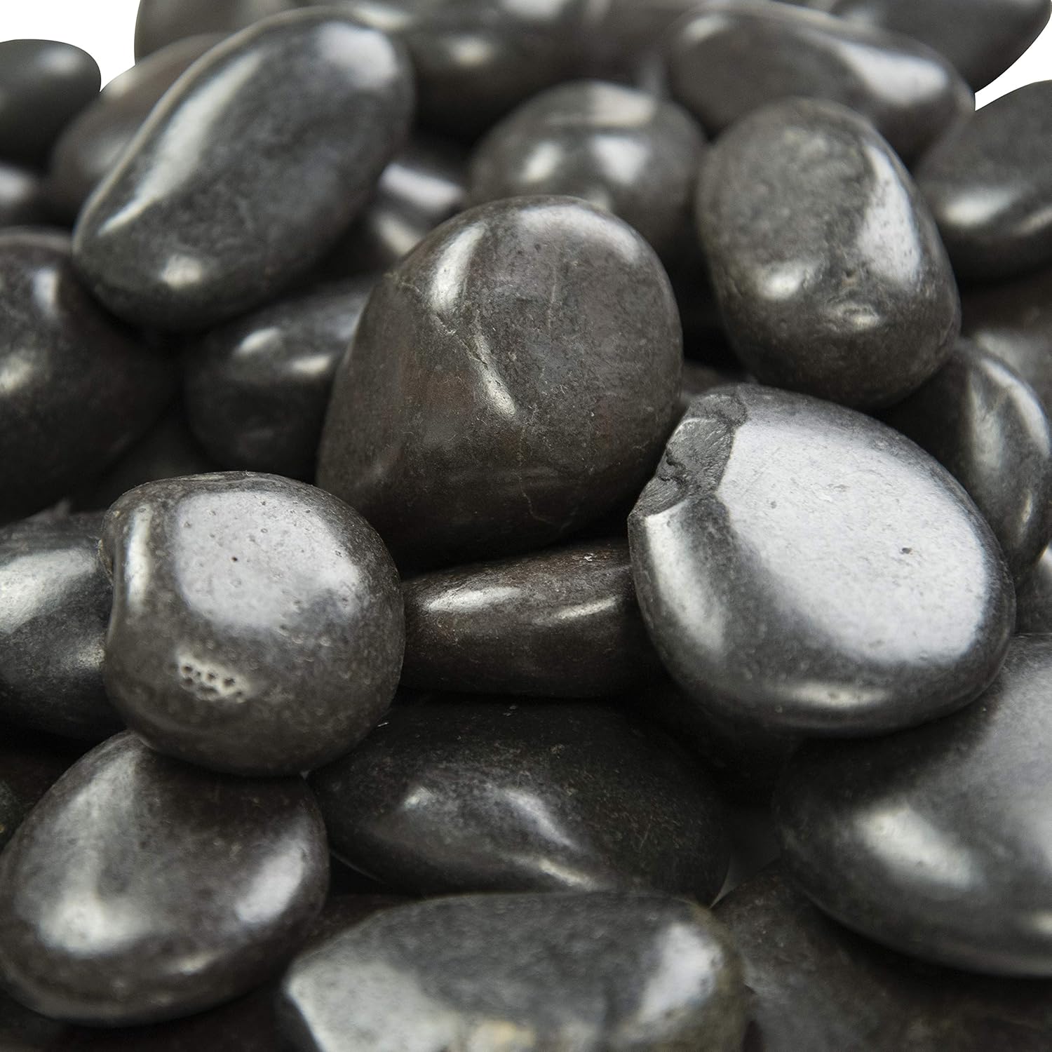 MSI Decorative Polished Black Pebbles, 0.2 inch - 0.5 inch, 40 lb. Bag