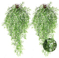 RECUTMS 4 pcs Faux Vines Hanging Flowers Artificial Decor Fake Hanging Plants Artificial Hanging Plants Indoor and Outdoor Garden Hanging Plants Decoration（White）