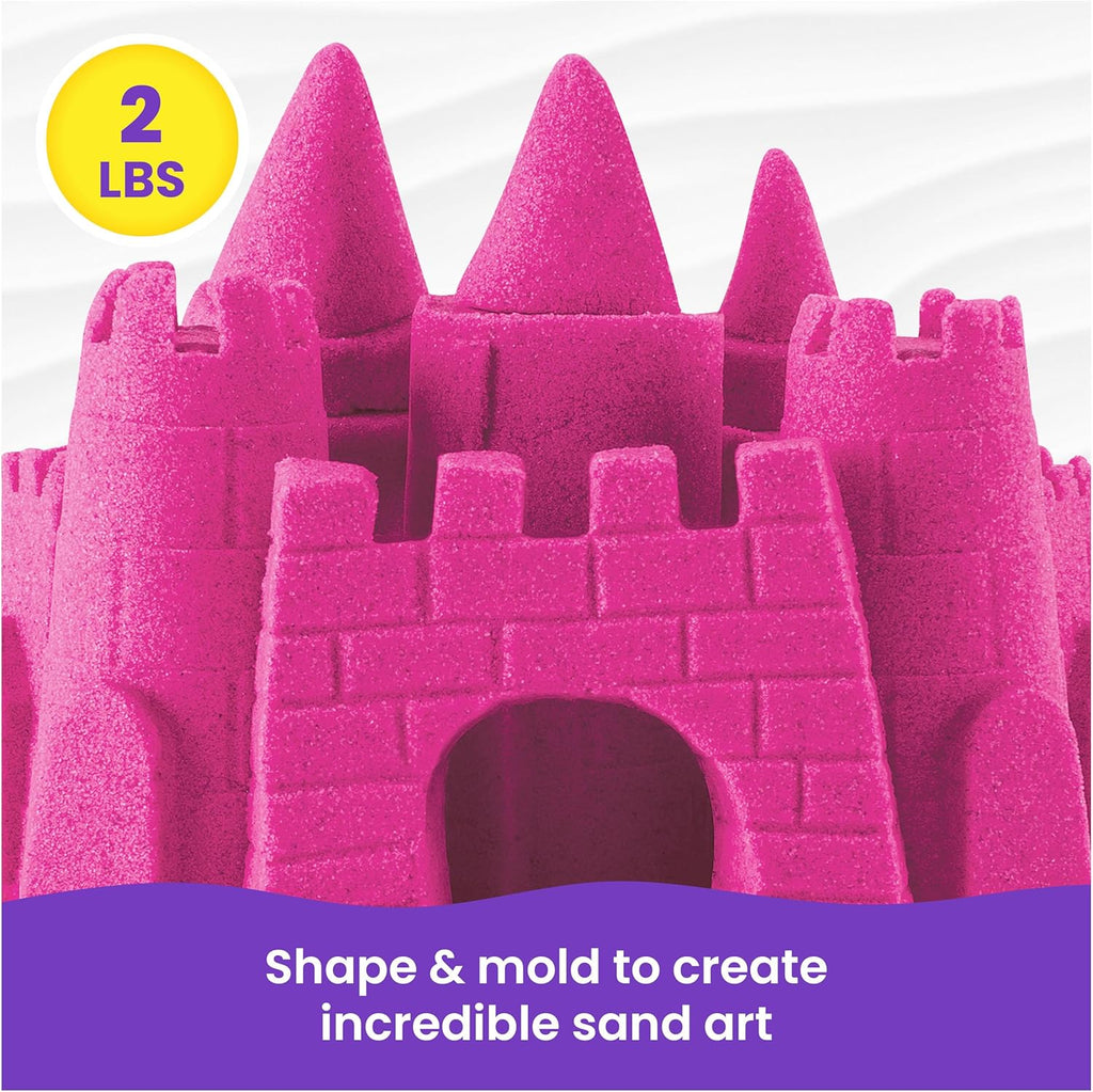 Kinetic Sand, 2lbs Pink Play Sand, Moldable Sensory Toys for Kids, Resealable Bag (Packaging May Vary), Holiday Gifts & Stocking Stuffers for Kids Ages 3 and up