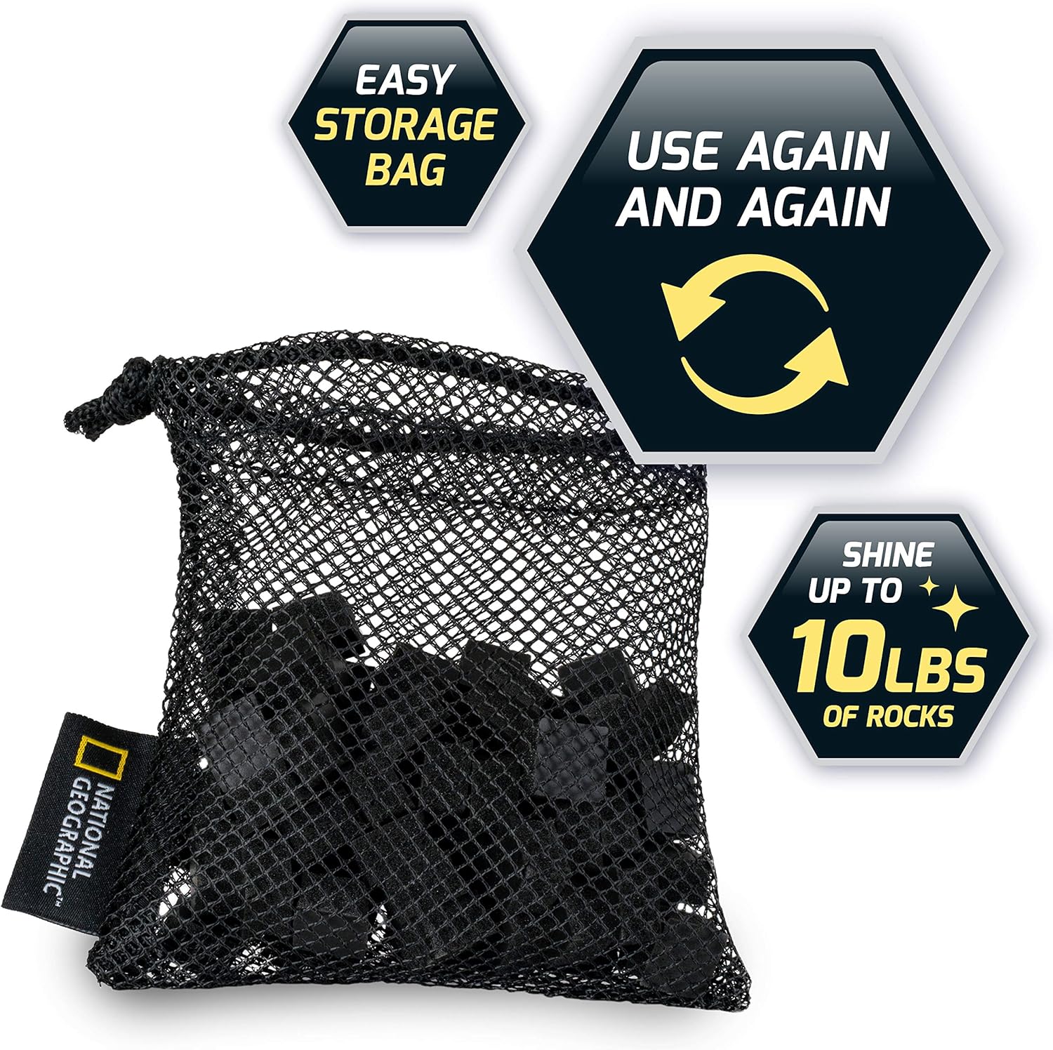 NATIONAL GEOGRAPHIC Rock Tumbling Media – GemFoam Reusable Rock Polisher Foam, Use After Rock Tumbling Grit Cycles, Adds Shine to Tumbled Rocks and Minerals, Rock Tumbling Supplies