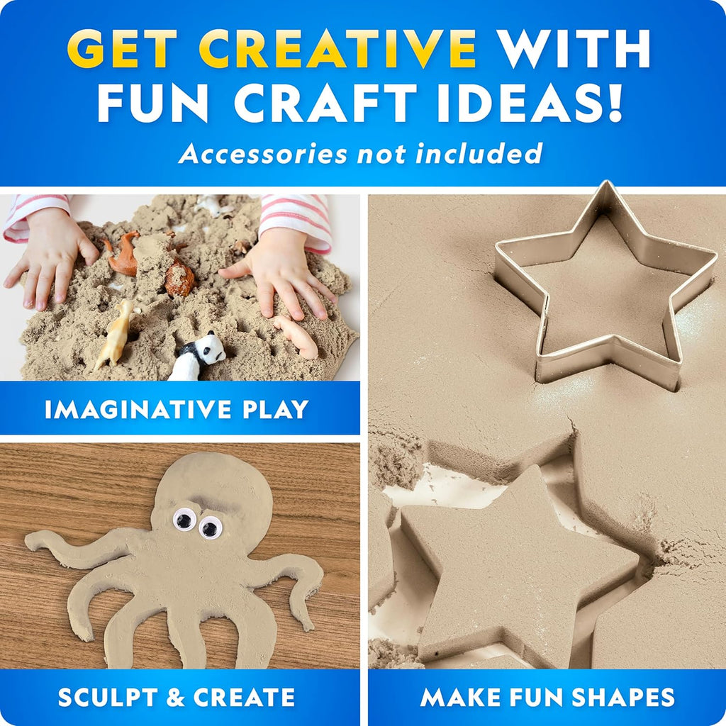 National Geographic Moon Sand - 24 Lbs. of Play Sand with Castle Molds (Natural) - A Fun No Mess Sensory Activity, Kids Play Set, Sensory Bin Filler
