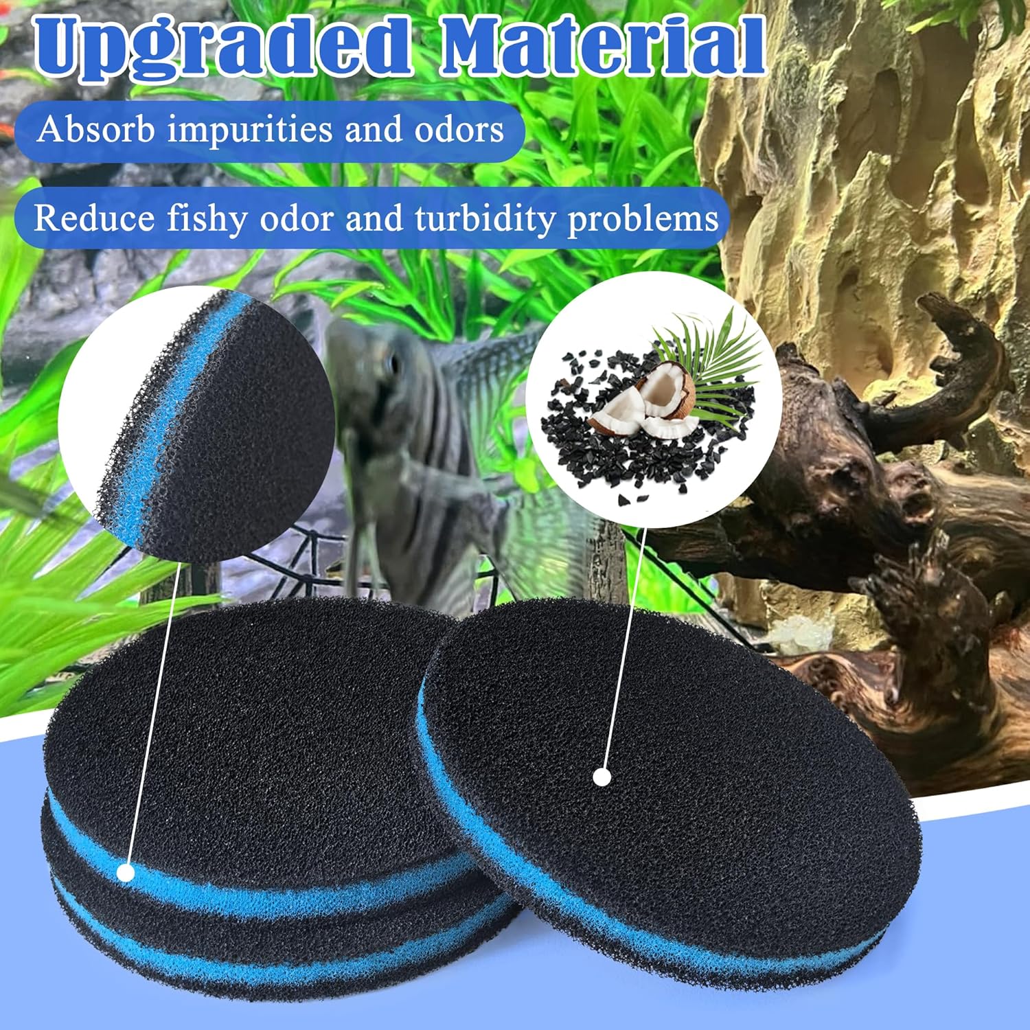 NewKe 20 Pcs Filter Media Replacement Set for Fluval FX4 / FX5 / FX6, Including Foam Block & Bio-Foam & Fine Pad & Water Polishing Pads & 3in1 Coarse Filter & 13in1 Media