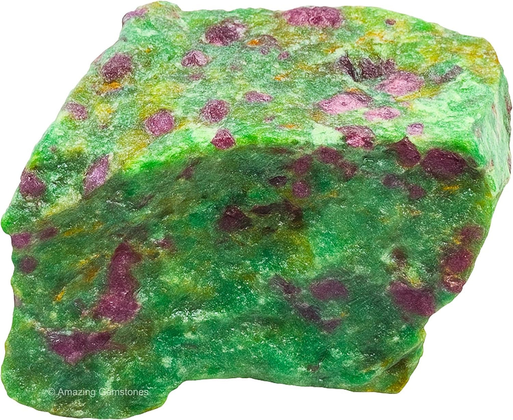 Amazing Gemstone 2 Pieces Ruby Fuchsite Raw Crystals and Healing Stones, Natural Rocks for Tumbling and DIY Raw Stones and Crystals