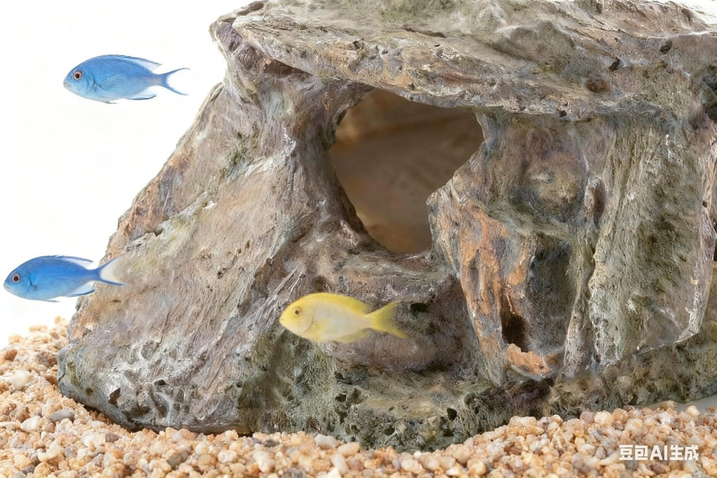 Betta Fish House Aquarium Decor,Resin Hollow Tree Trunk Cave, Ideal for Small Fish, Shrimp & Reptiles, Fits Various Aquarium Sizes