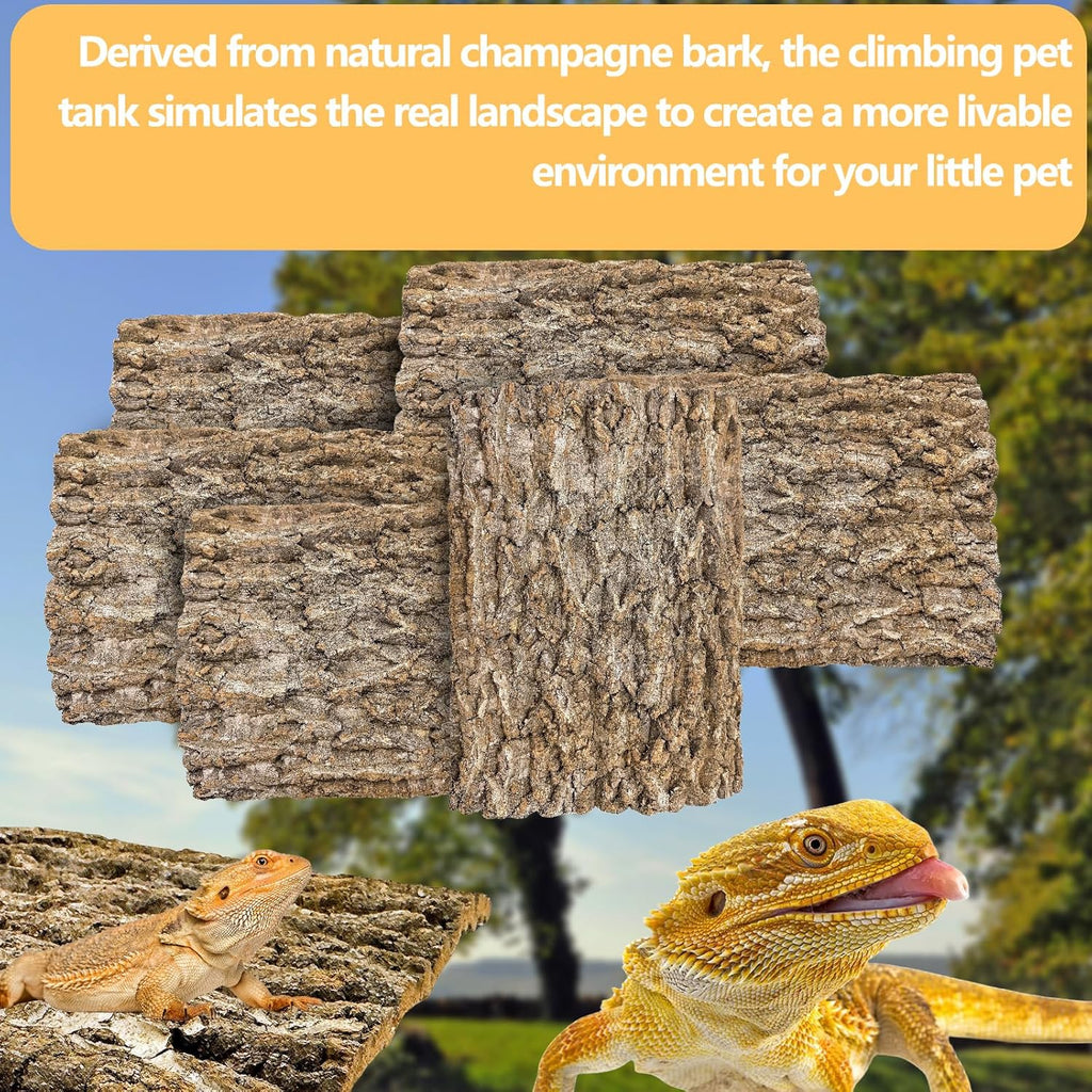 Hamiledyi 6PCS Cork Terrarium Background 15.7x11.8in Natural Large Cork Bark Backdrop Reptile Climbing Mat Tank Habitat Decor for Spider Lizard Chamelon Turtle Beared Dragon