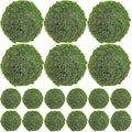 18pcs Moss Balls Decorative Faux Green Dried Artificial Moss Balls for Centerpiece Bowls for Home Garden Wedding Party Decor (6pcs 3.5"+12pcs 2")