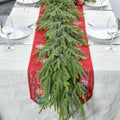 6FT 2Pack Real Touch Christmas Norfolk Pine Garland, Artificial Christmas Garland, Faux Greenery Garland with Lifelike Texture for Fireplace Mantle Table Wall Stair Indoor Outdoor Holiday Xmas Decor