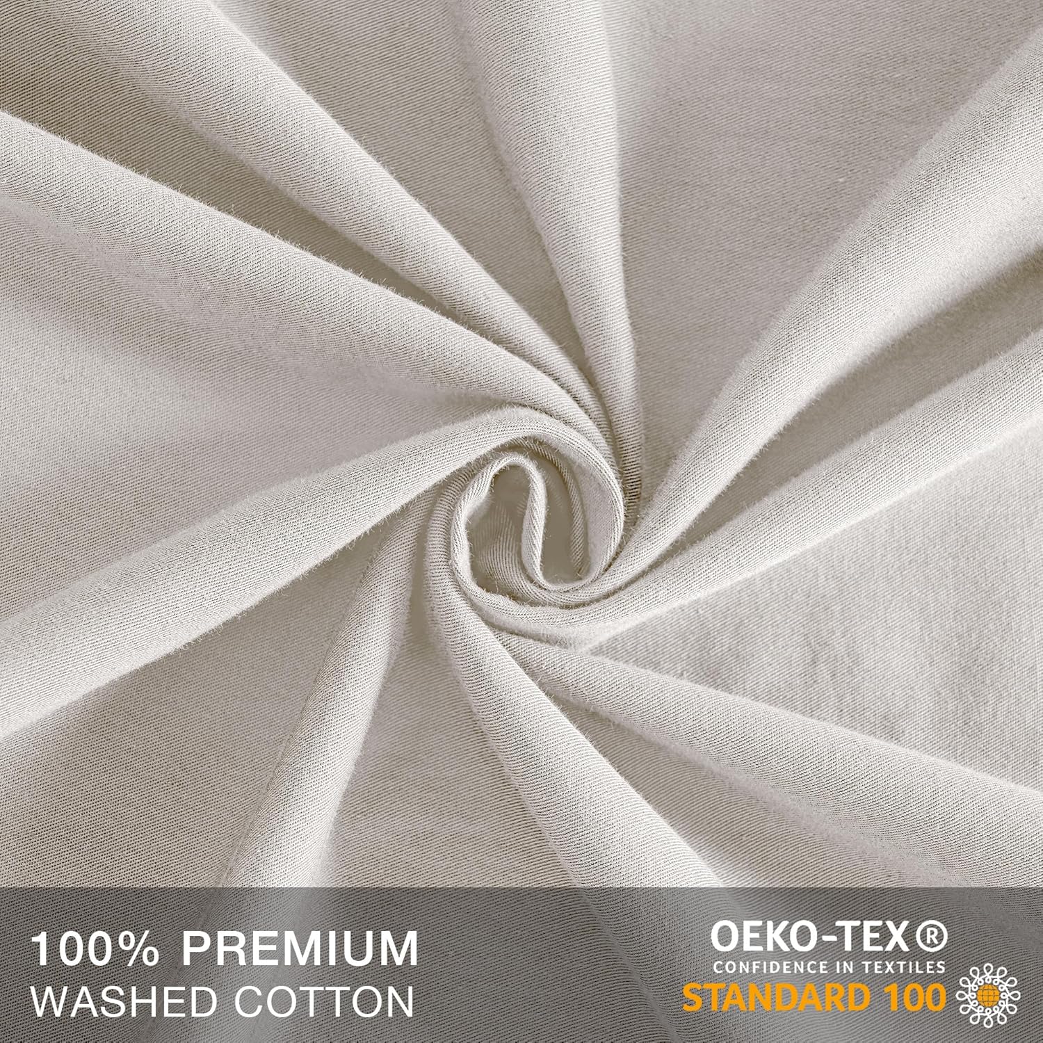 JELLYMONI Pillowcases King Set of 2 Cotton Envelope Pillow Covers Beige 20×36in Bed Pillow Case 100% Washed Cotton Soft Breathable (Pillows are not Included)