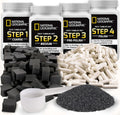 Blue Marble National Geographic Rock Tumbler Media – The Ultimate Rock Polishing Supplies Kit, 4 Stage Bulk Grit, 1.5 Pounds of Ceramic Pellets, GemFoam Polishing Tumbling Media