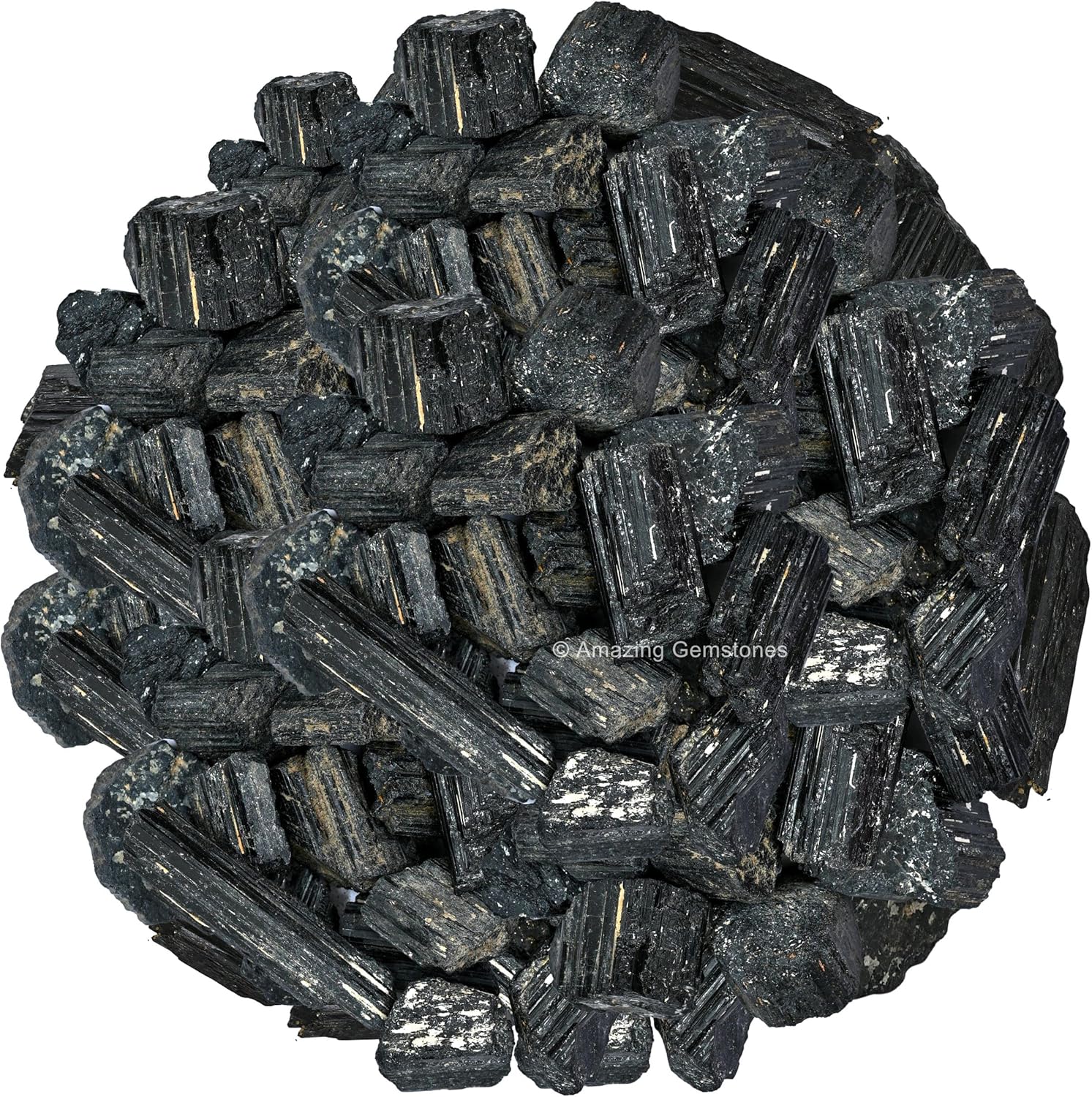 Amazing Gemstone Black Tourmaline Raw Crystals and Healing Stones, Natural Rocks for Tumbling and DIY Raw Stones and Crystals (1 lb)