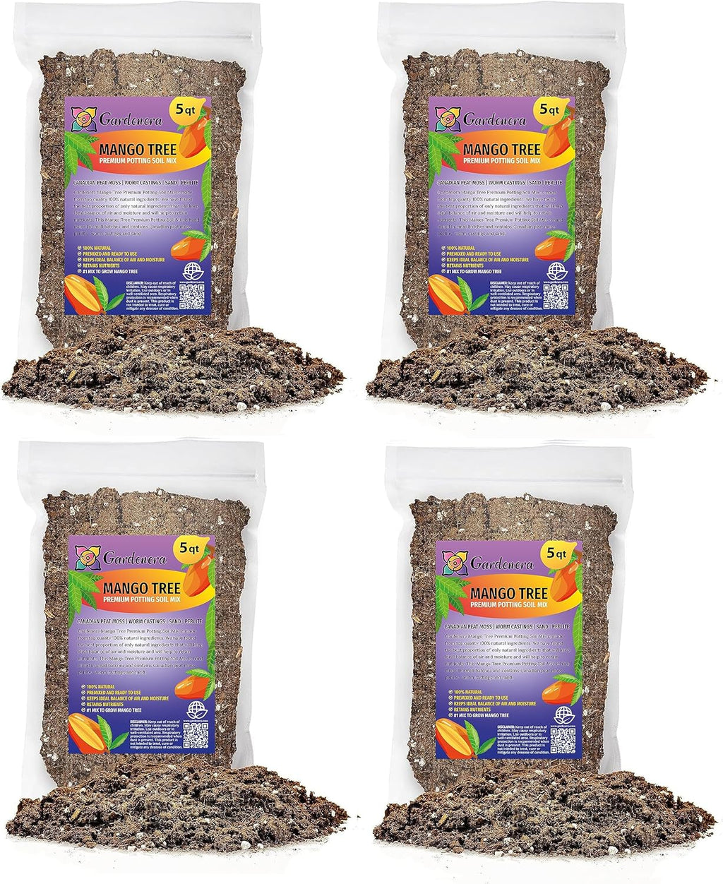 Gardenera Mango Tree Potting Mix - Unlock Robust Growth and Succulent Mangoes with Our High-Performance Formula - 20 Quart