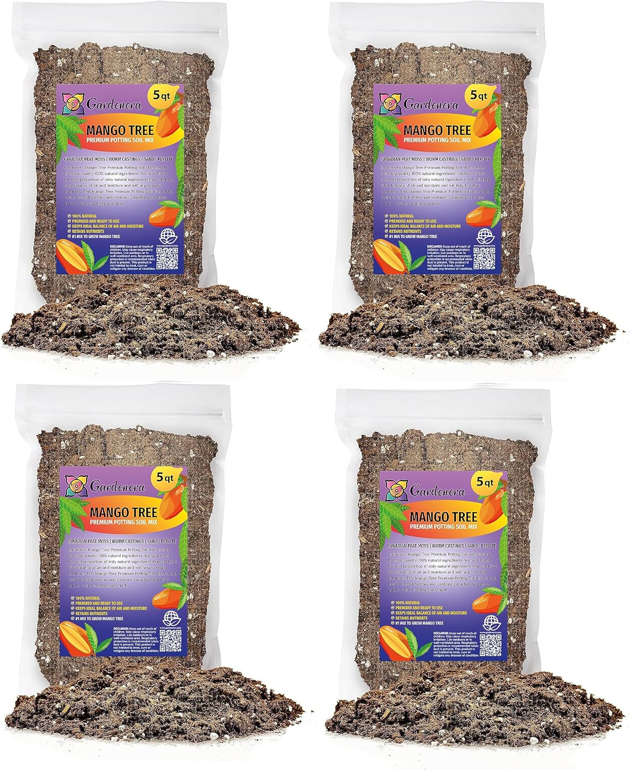 Gardenera Mango Tree Potting Mix - Unlock Robust Growth and Succulent Mangoes with Our High-Performance Formula - 20 Quart