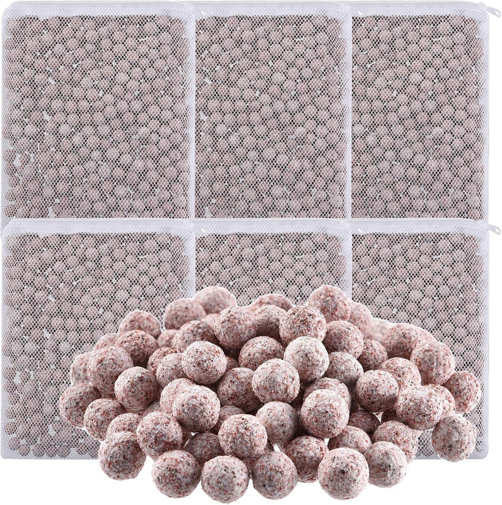JIHAQUA Aquarium Ceramic Filter Media Bio Filter Rings, Bio Ceramic Ball for Freshwater,Marine Fish Tank,Canister Filter,Koi Pond (Wine, 6 Lbs)