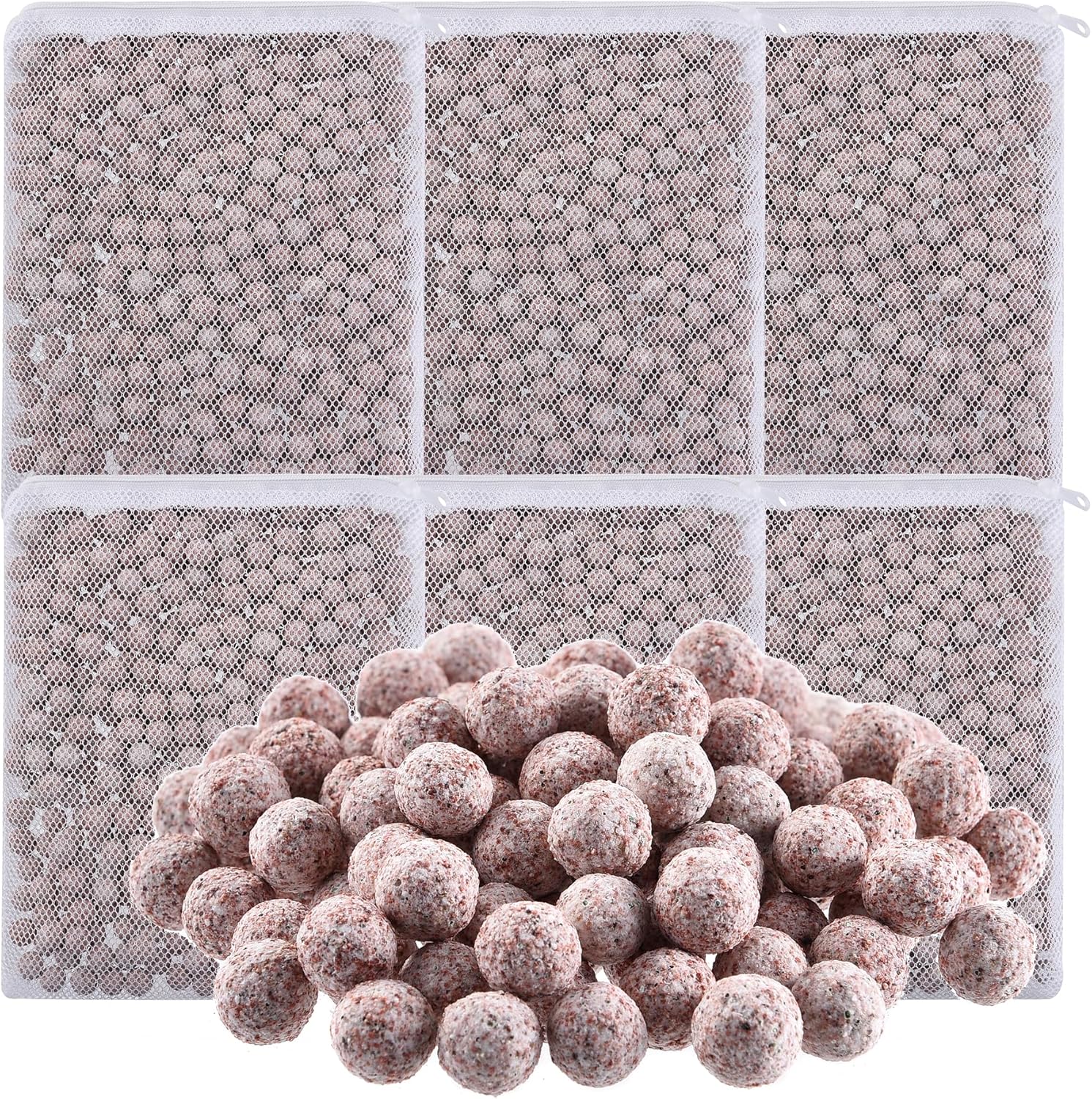JIHAQUA Aquarium Ceramic Filter Media Bio Filter Rings, Bio Ceramic Ball for Freshwater,Marine Fish Tank,Canister Filter,Koi Pond (Wine, 6 Lbs)