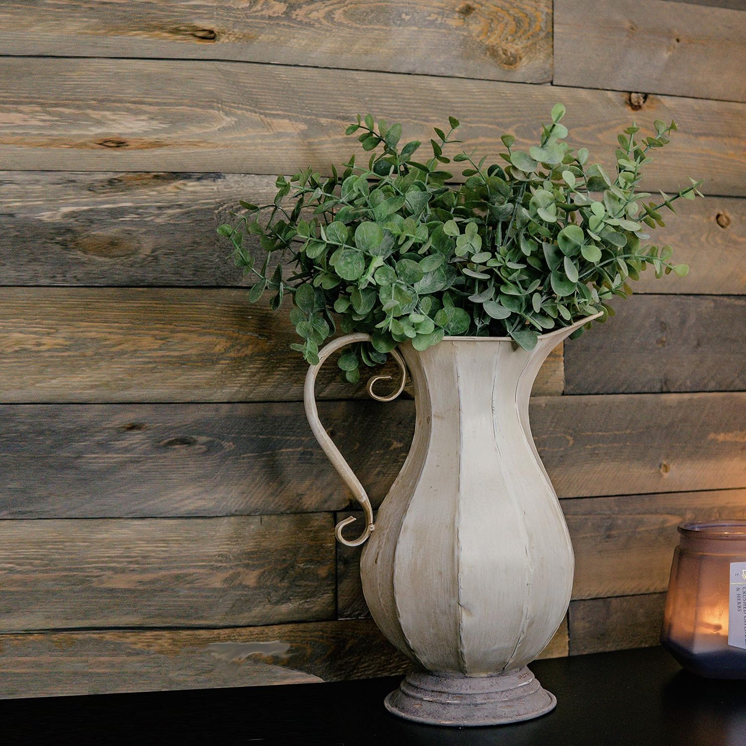 Artificial Farmhouse Eucalyptus (Pack of 3),Artificial Farmhouse Greenery Stems Fake Plants Foliage for Farmhouse,Home,Garden,Office,Patio,Wedding and Indoor Outdoor Decoration(Green)
